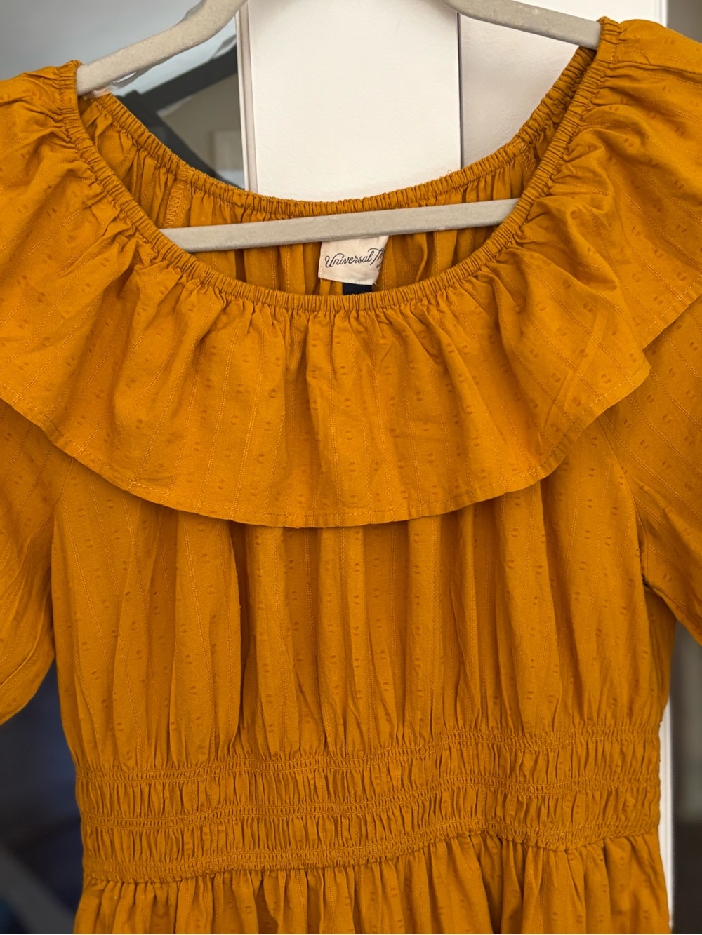 Universal Thread Mustard Ruffled Midi Dress - Picture 6 of 10